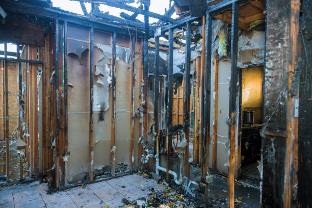 Professional Fire Damage Removal technician working in St. James, NY